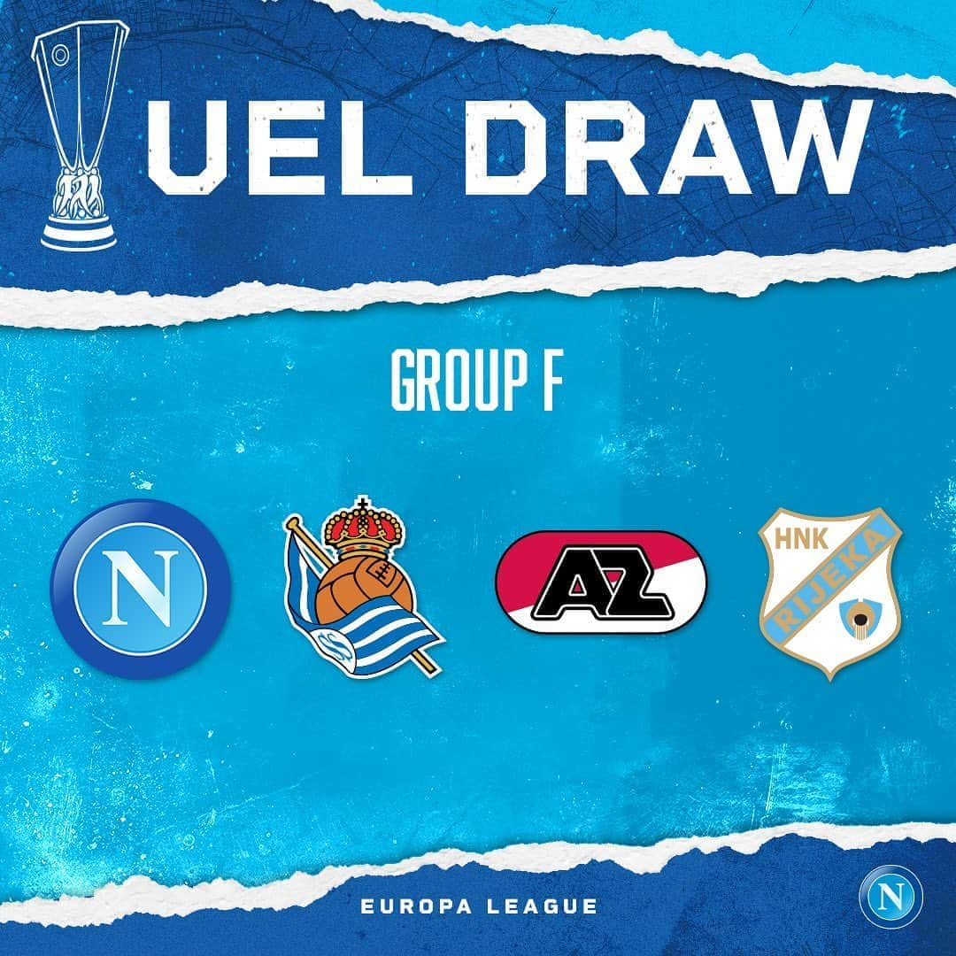 SSCナポリさんのインスタグラム写真 - (SSCナポリInstagram)「Group F - #UELdraw 🇮🇹 SSC Napoli 🇪🇸 @realsociedad 🇳🇱 @azalkmaar 🇭🇷 @nk_rijeka  💙 #ForzaNapoliSempre」10月2日 20時47分 - officialsscnapoli