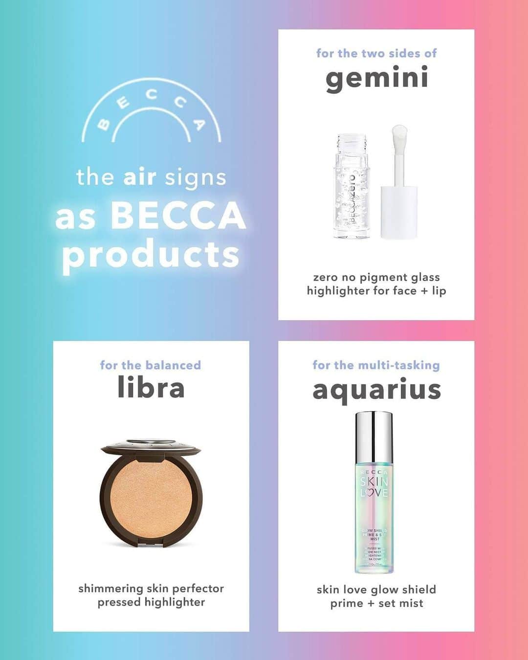 BECCAさんのインスタグラム写真 - (BECCAInstagram)「What's your sign? Does your zodiac's pairing match up? ✨Tell us below 👇」10月3日 7時19分 - beccacosmetics