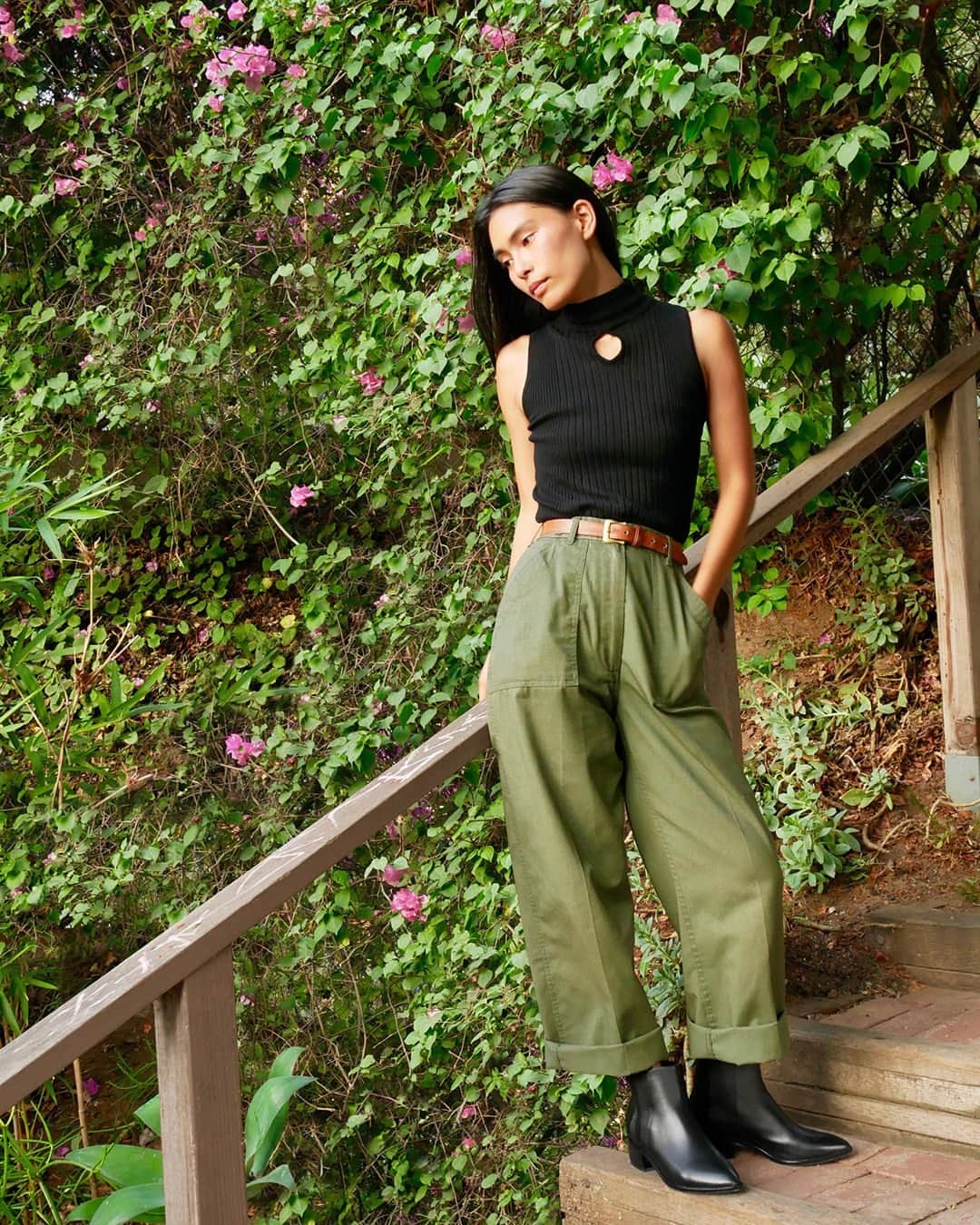 Cole Haanのインスタグラム：「Vintage clothing curator @lily.yeung styles her booties with a transitional look.」