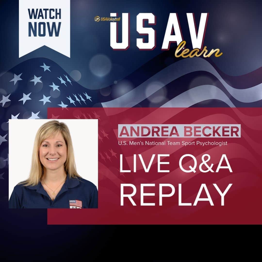 USA Volleyballさんのインスタグラム写真 - (USA VolleyballInstagram)「Re-watch U.S. Men's National Team Sport Psychologist Andrea Becker's Live Q&A right now in the #USAVlearn content library! Andrea shares her experience working with Team USA and talks about the importance of sport psychology in volleyball. 🧠🏐  Head to the USAVlearn content library to watch Peter's Q&A and catch up on the rest of our free educational content, link in bio! #volleyball #sportpsychology」10月3日 1時00分 - usavolleyball