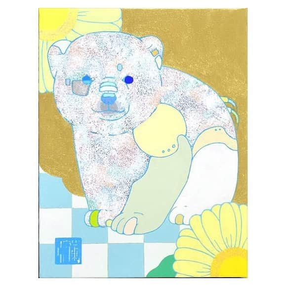 二見悠さんのインスタグラム写真 - (二見悠Instagram)「new  aran yasuoka「shirokuma」 acrylic on paper  #安岡亜蘭」10月3日 1時09分 - number23