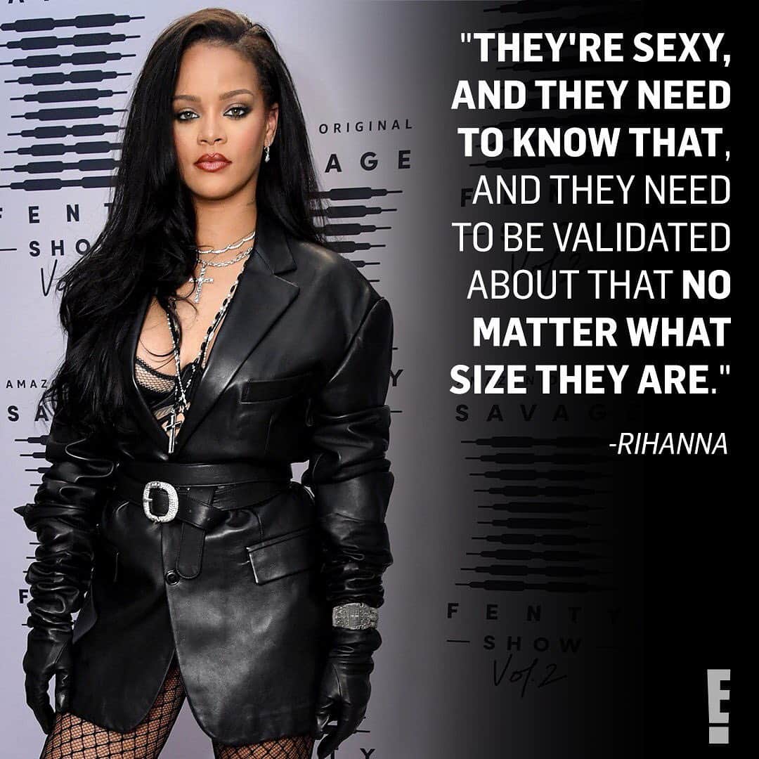 E! Onlineさんのインスタグラム写真 - (E! OnlineInstagram)「What do Rihanna and her #SavagexFenty lingerie have in common? They're both uplifting and supportive...no matter what size you are. 🙌🖤(📷: Getty Images)」10月3日 1時45分 - enews