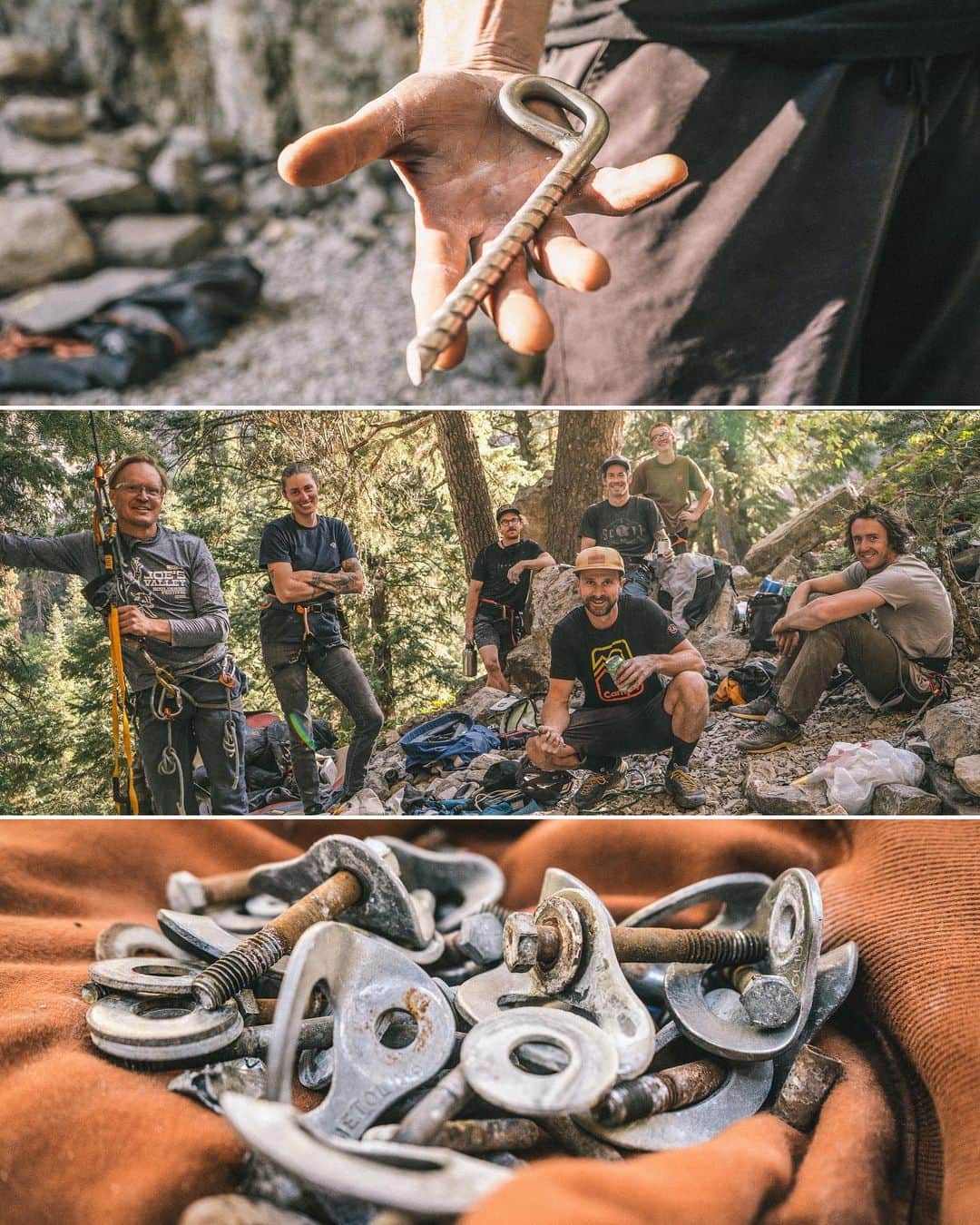 ジョー・キンダーのインスタグラム：「Community service is always better when it’s done with the community. Salt Lake City climbers take care of their own and these pics from @timkemple can express that. Tim spearheaded this effort and said to me the other day “Community isn’t a place. It’s not a place you go. It’s a living breathing thing that needs to be fed and nurtured.” I like that. The entire Diablo wall in American Fork is now rebolted with high-grade glue-in bolts and will now last generations. Kudos you guys and thank you for your selfless efforts.」