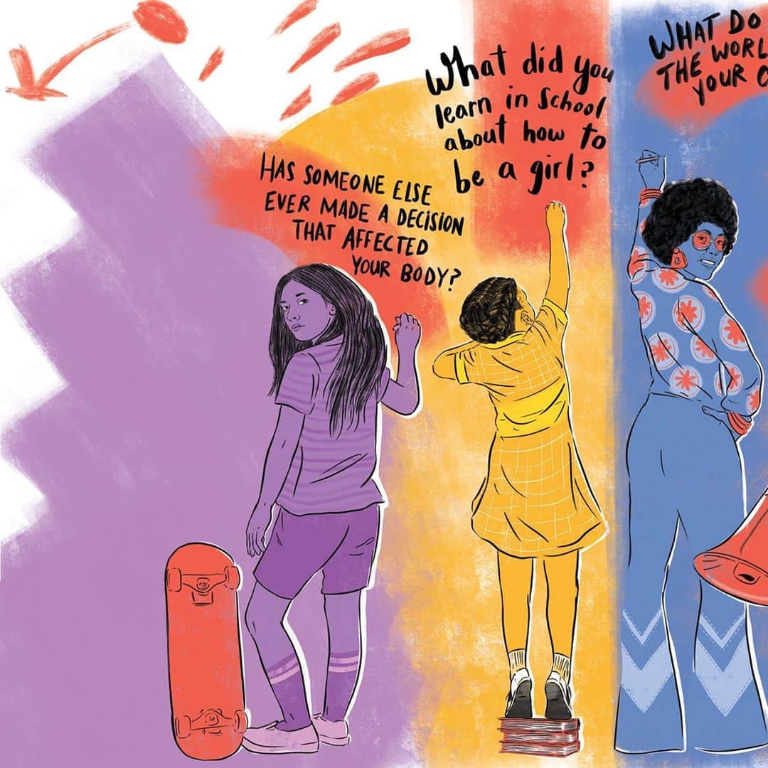 のインスタグラム：「Girlhood has a history. A *complicated* one. Isn't it time we talked about it?  We think so. Next week, we're opening a new exhibition: Girlhood (It’s complicated). It commemorates the anniversary of women’s suffrage by exploring the concept of girlhood in the United States, but also how girls changed history in five areas: politics, education, work, health, and fashion. We argue that girlhood has an unexpected and complicated history and that girls, like suffragists, used their voices to make a difference. 📣  Want to explore girlhood with us this month? Start by following the link in our bio and registering for the exhibition's virtual opening celebration on Thursday, October 8, 7 pm EDT. You'll get the meet the incredible girls and women behind Girlhood (It’s complicated), take a #BehindTheScenes tour, and see more custom murals and illustrations created by artist Krystal Quiles. 😍  Girlhood: It's complicated will open to the public on October 9. Before you plan a trip to the museum, visit our website to reserve a free timed pass and learn about our other new health and safety measures, including required mask coverings and limits on group sizes: s.si.edu/visit-NMAH 📅  We’ll be sharing the stories of girls and girlhood throughout October. Follow #BecauseOfHerStory to see them all.  #AmericanHistory #GirlhoodHistory #GirlHistory #Girlhood #WomensHistory #TeenHistory」