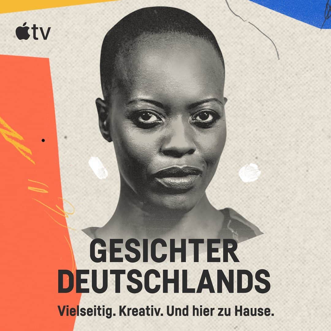 フローレンス・カサンバのインスタグラム：「Apple feiert 30 Jahre Vielfalt und Kreativität und ich bin eines der „Gesichter Deutschlands“. Sieh dir meine Film und Serienempfehlungen in der Apple TV App an. Link in Bio. Werbung. #gesichterdeutschlands #30jahredeutschland #appletvapp」