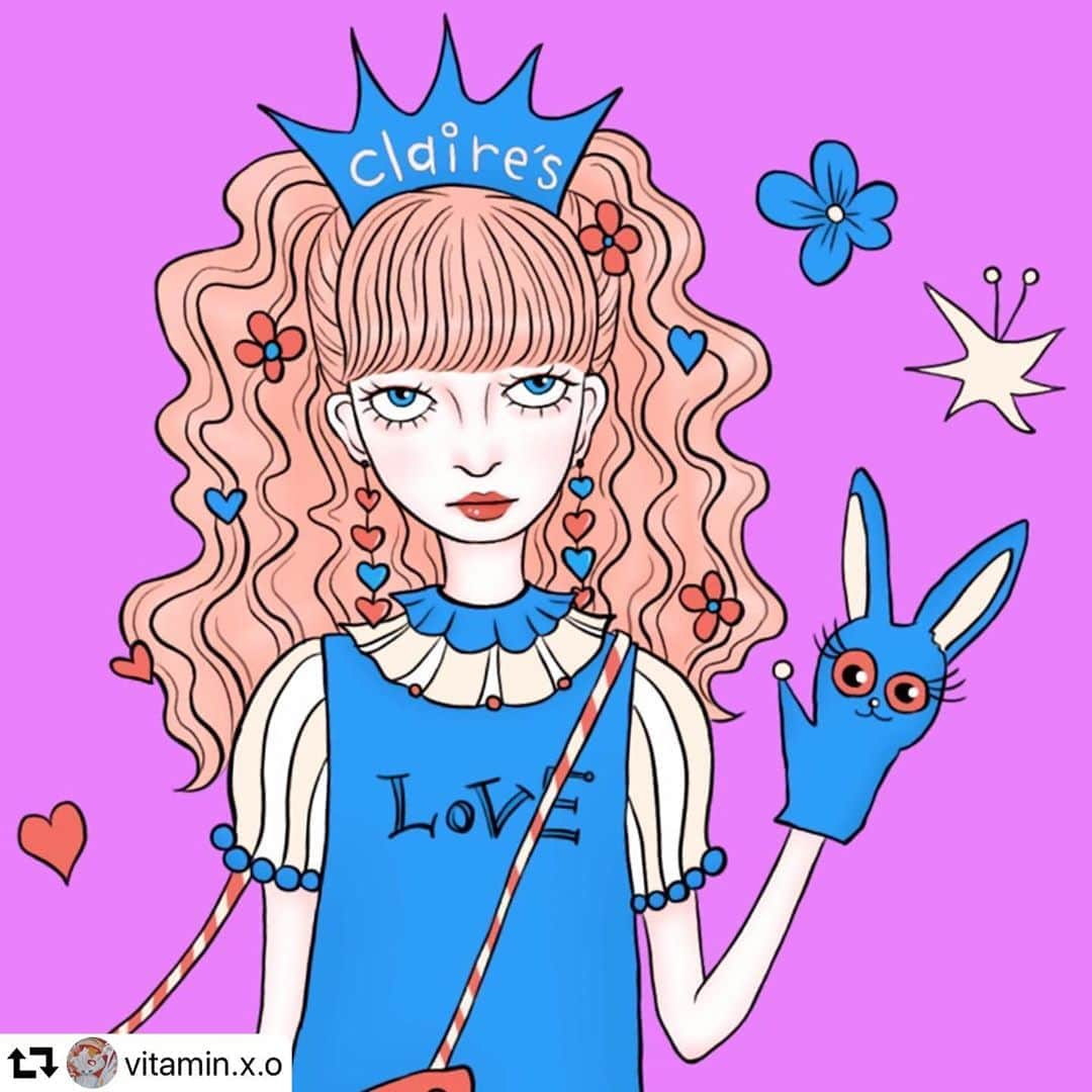 クレアーズさんのインスタグラム写真 - (クレアーズInstagram)「イラストレーター @vitamin.x.o さんがステキなファンアートを描いてくださいました✨💜 ティアラにたくさんのヘアアイテム🌼やジュエリー💎、パペットのウサギちゃんもキュート💕 ありがとうございます😊🍭 . #ファンアート #クレアーズ . #repost @vitamin.x.o ・・・ 💜💜💜💜@clairesjapan #love #claires #claiesjapan #happy #cute #thankyou #illust #drawing #fashion #fancy #fanart」10月3日 17時16分 - clairesjapan