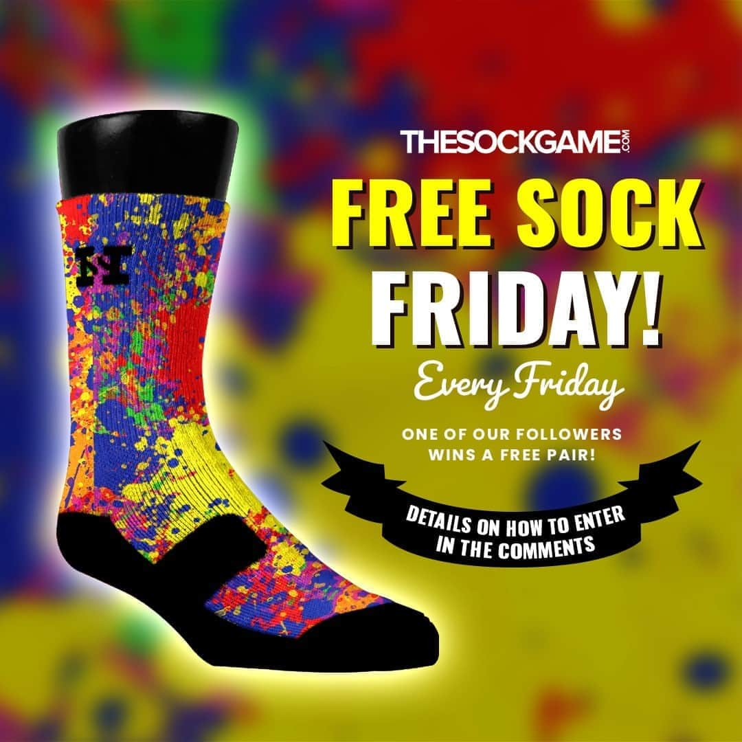 THESOCKGAMEのインスタグラム：「Free Sock Friday!⁠⠀⠀⁠ ⁠ Congratulations to @808_mct for winning last week's giveaway! Please send us a message to claim your prize!⁠⠀⠀⁠ ⁠ To Enter:⁠⠀⠀⁠ - Follow us @thesockgame⁠⠀⠀⁠ - Tag 3 friends in the comments who need these socks! (each comment is a new entry)⁠⠀⠀⁠ - Message us your favorite TheSockGame design for an additional entry! ⠀⠀⁠ ⠀⁠ Winner will be announced next friday! Good luck 😉⁠ #FreeSockFriday」