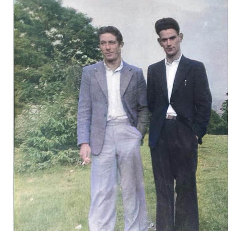 のインスタグラム：「Just got this from my mum. My grandad. John O Shea.He was gentleman. Handsome gentle giant to me, but never never knew he was friends with Morrissey.」