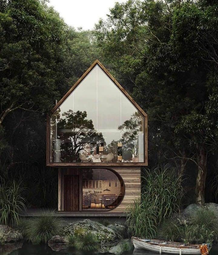 Crazy Roomsさんのインスタグラム写真 - (Crazy RoomsInstagram)「How cute is this house in the woods?! By @krakenrenderings #crazyroomss」10月3日 11時51分 - crazyroomss