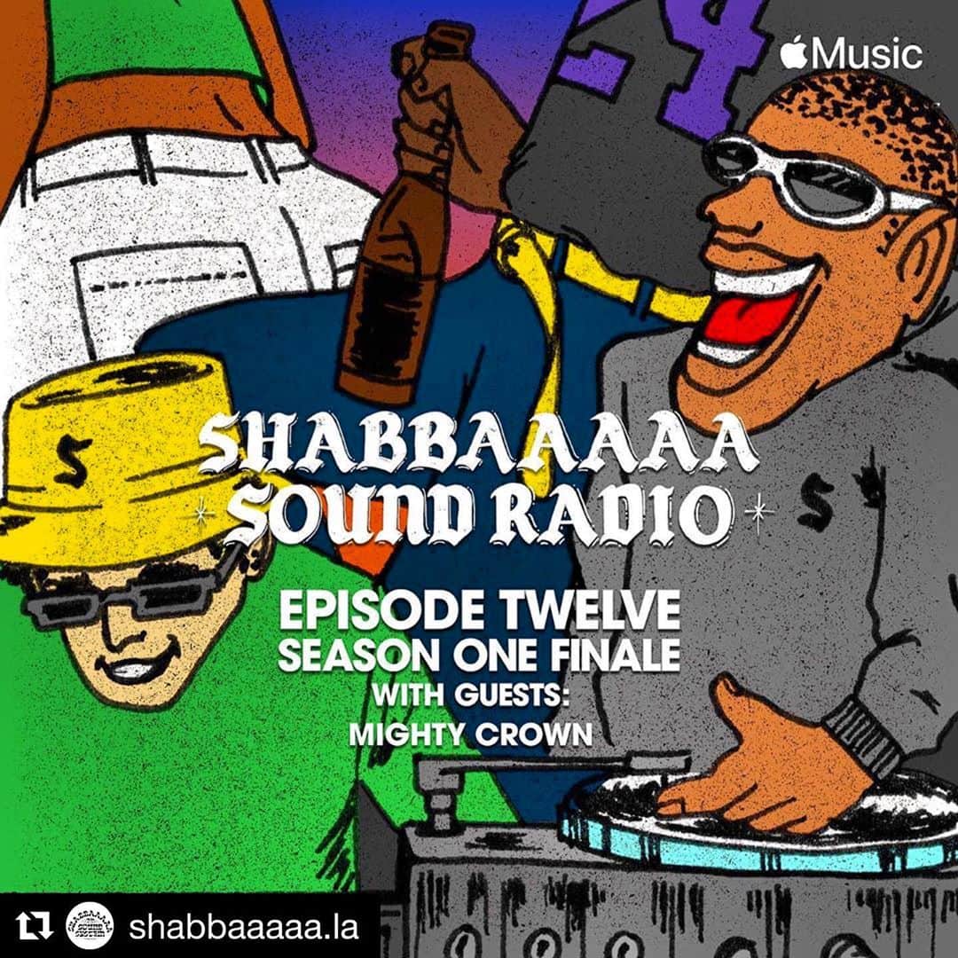mastasimonのインスタグラム：「Check out the last episode @shabbaaaaa.la  ・・・ Episode 12 with @mightycrown 📣🤯🇯🇵 • Sunday, 10/4, 3pm (PST) tune in live on  Music❕⁣ ⁣⁣ SEASON 1 FINALE, THANK YOU. #mightycrown #shabbaaaaala #applemusic #dancehall #reggae #soundsystemculture」