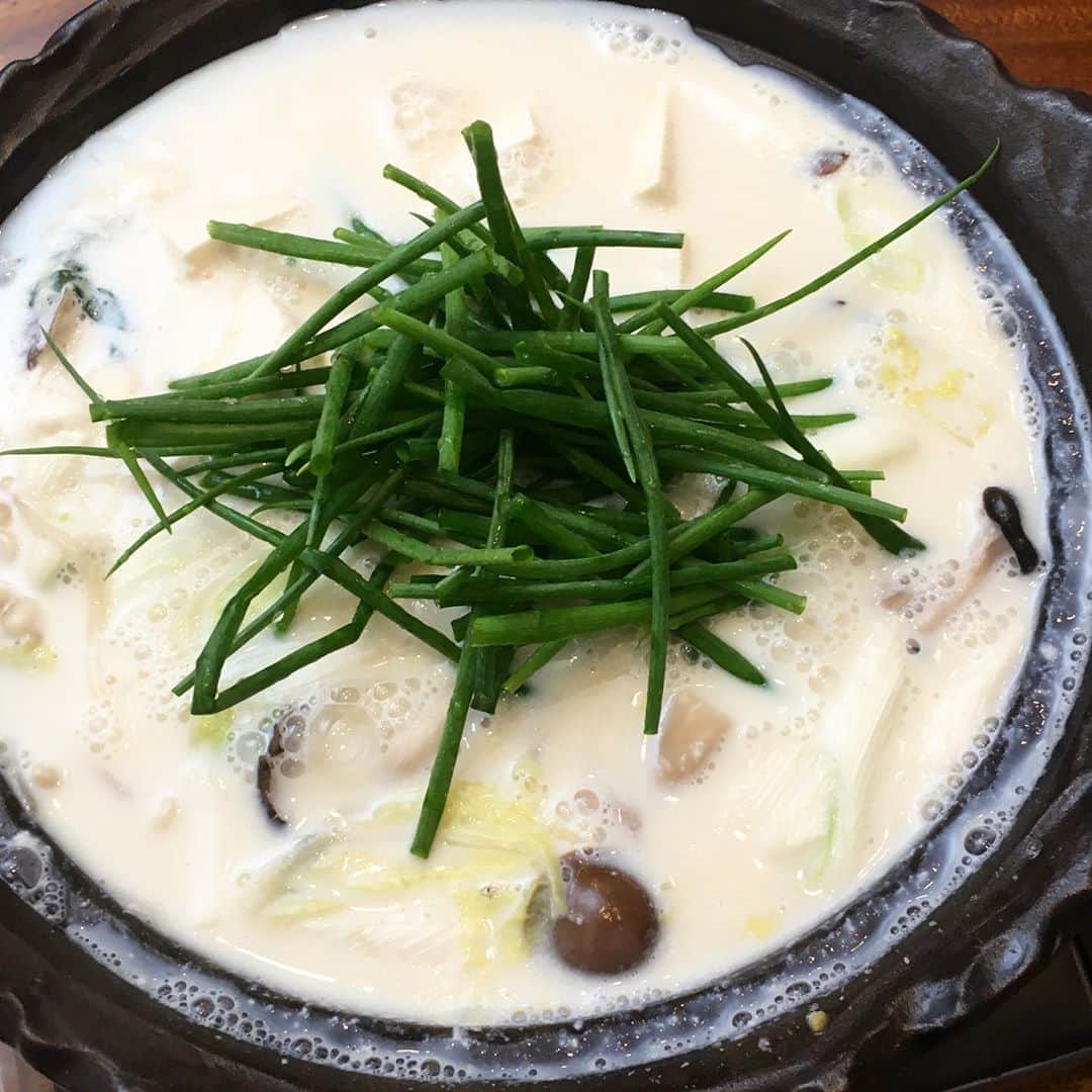 六車奈々さんのインスタグラム写真 - (六車奈々Instagram)「今日は、せりーぬ農園で採れた分葱を入れて、豆乳鍋にしました。  豆乳と豆腐は、お豆腐屋さんで買ったもので作ったので、美味しかったー。  #豆乳鍋 #セリーヌ農園 #お家ごはん」10月3日 21時49分 - nanarokusha