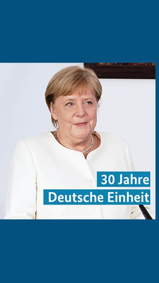 アンゲラ・メルケルのインスタグラム：「30 Jahre eins: „Es brauchte viel Mut, um dahin zu kommen, und Menschen in der damaligen DDR, die die friedliche Revolution in Gang gesetzt haben“, sagt Kanzlerin Merkel am Tag der Deutschen Einheit. Mut habe aber auch die alte Bundesrepublik gebraucht, nämlich den, sich auf den Weg der Einheit einzulassen. --- 30 years one: "It took a lot of courage to get there, and people in the former GDR who set the peaceful revolution in motion," says Chancellor Merkel on German Unity Day. But the old Federal Republic also needed courage, she said, to embark on the path to unity.」