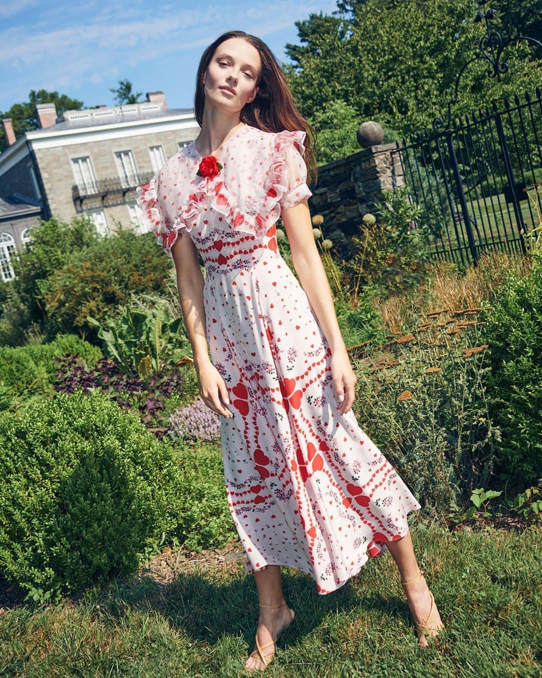 Saks Fifth Avenueのインスタグラム：「Channel '40s Hollywood glamour with @rodarte's whimsically printed day dress. #SaksStyle」