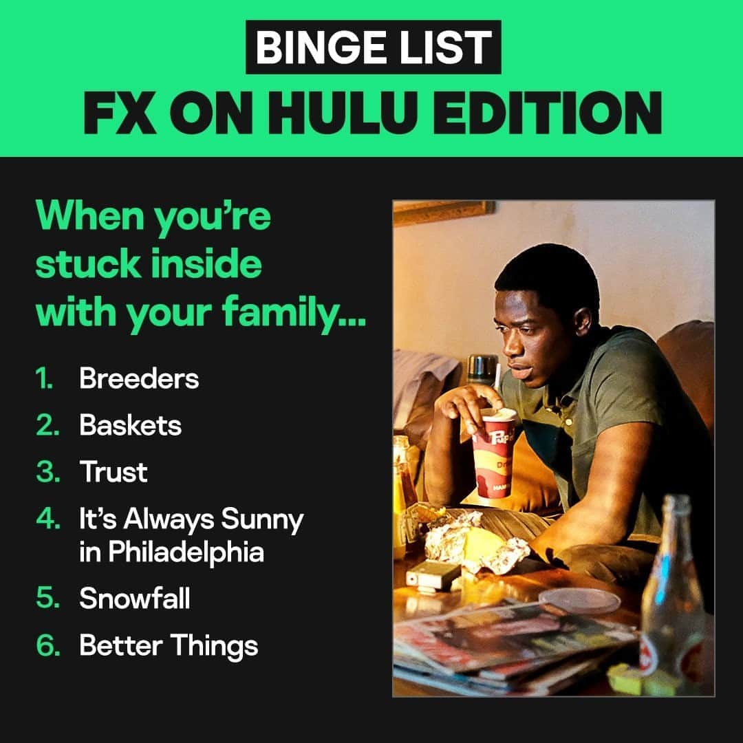 Hulu Home of Emmy-winningさんのインスタグラム写真 - (Hulu Home of Emmy-winningInstagram)「You don't choose your family, but you CAN choose your shows. 😅 #FXonHulu」10月4日 8時00分 - hulu