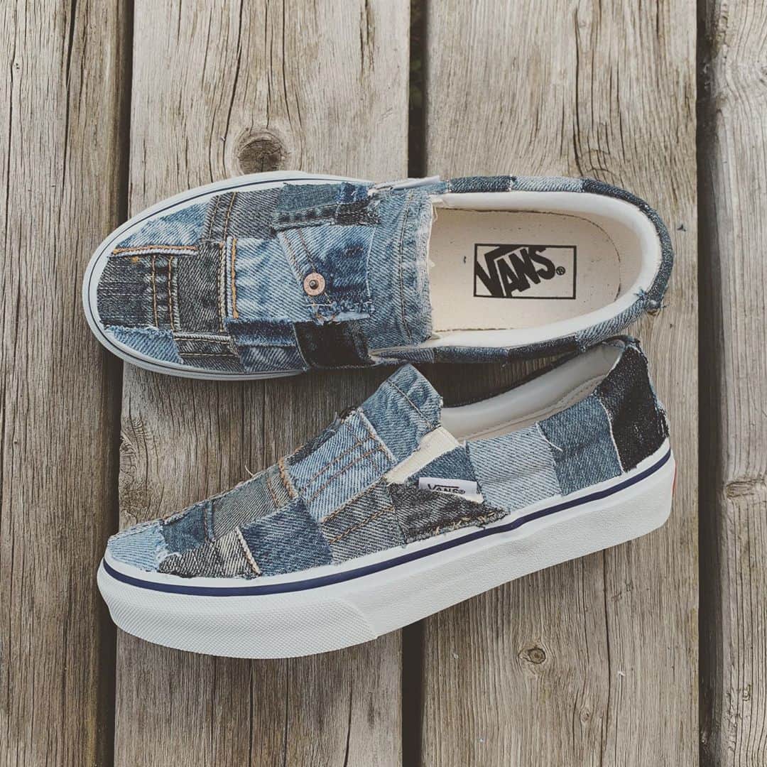 The Thebonzさんのインスタグラム写真 The Thebonzinstagram Vans Denim Thank You Order ハンドメイド デニムリメイク デニムスリッポン デニムシューズ デニムパッチワーク 茅ヶ崎カフェ Thebonz Sneakers Vans Vansリメイク Era Vansera 湘南