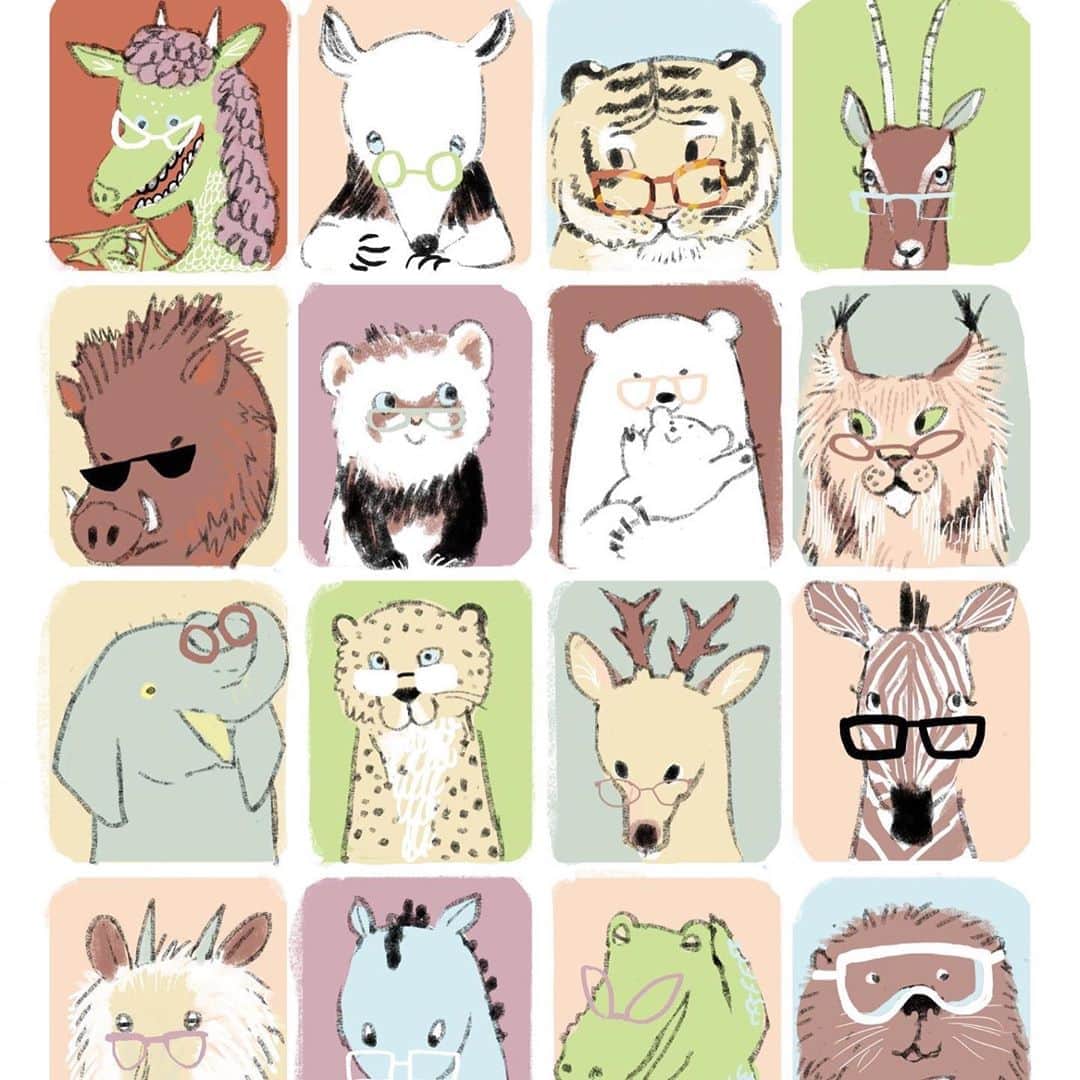 のインスタグラム：「世界動物の日 #animal #illustration #momoro#ももろ#イラスト#動物」