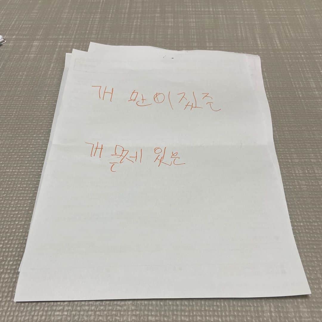 奥菜恵のインスタグラム：「개가 문제가 아니라 니 철자가 문제야🤣🤣🤣 다시 찾은 자유🤗#이것이행복 #연휴끝실화냐🤦🏻‍♀️ found a funny complaint note about dog barking that my first nephew left but it is because of him why the dogs barked 🐶🙉 #lettertomydogs #frommynephew #thingsmydoghates」
