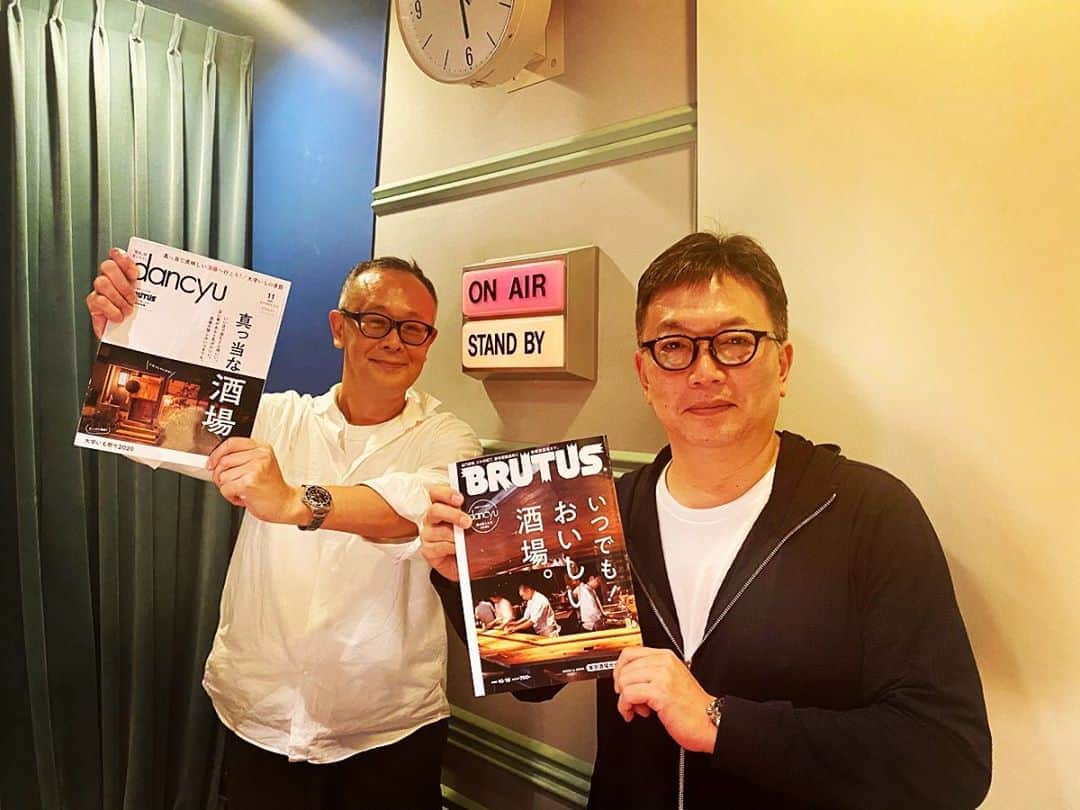 のインスタグラム：「dancyu× BRUTUS「酒場」特集は、植野編集長と酒場のカウンターで隣り合わせて、始まったコラボ。最初の打合せは2分。それぞれが表紙に、湯島の老舗・シンスケ、広尾の新店・創和堂を配していて、ああ、組んでよかったなぁと。 BRUTUSは1日に、dancyuは6日発売です。 #dancyu #BRUTUS #酒場」