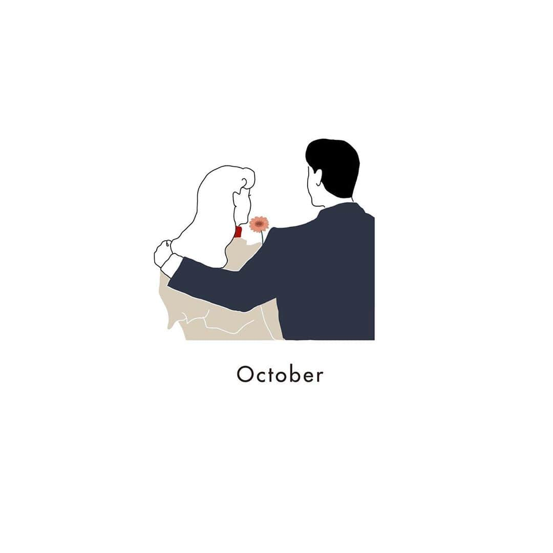 moekoのインスタグラム：「October🎃 ㅤㅤㅤㅤㅤㅤㅤㅤㅤㅤㅤㅤㅤ ㅤㅤㅤㅤㅤㅤㅤㅤㅤㅤㅤㅤㅤ (カレンダーのイラスト🗓)」