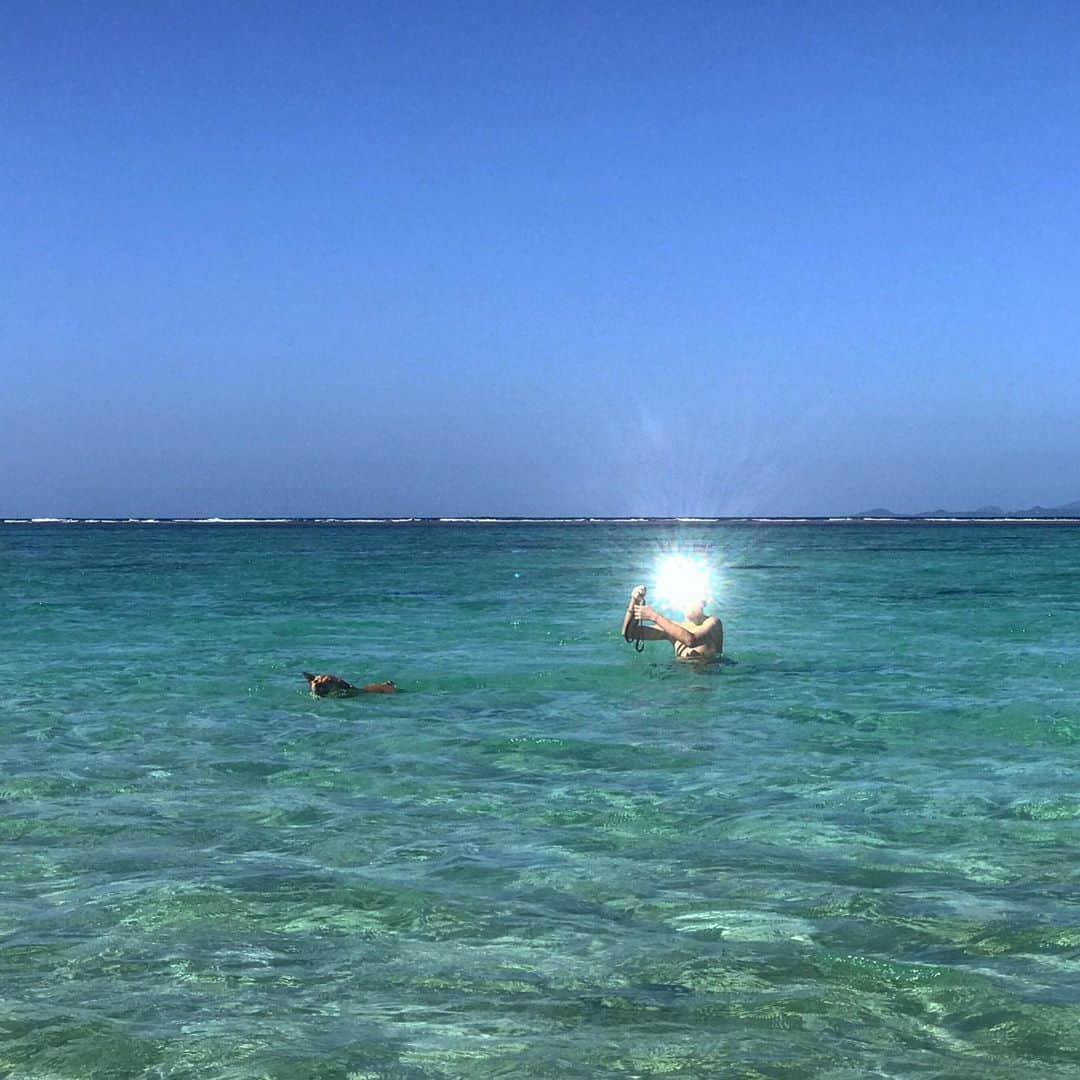 藤代冥砂さんのインスタグラム写真 - (藤代冥砂Instagram)「光る人！ 海水浴中の龍之介を撮影したら、頭部が光っていた。凄いことだ！ なんのメッセージか。 野鳥が手に乗ったり、最近不思議なことがよく起こるなあ。  #沖縄　#海水浴　#lightninghead」10月4日 17時09分 - meisafujishiro
