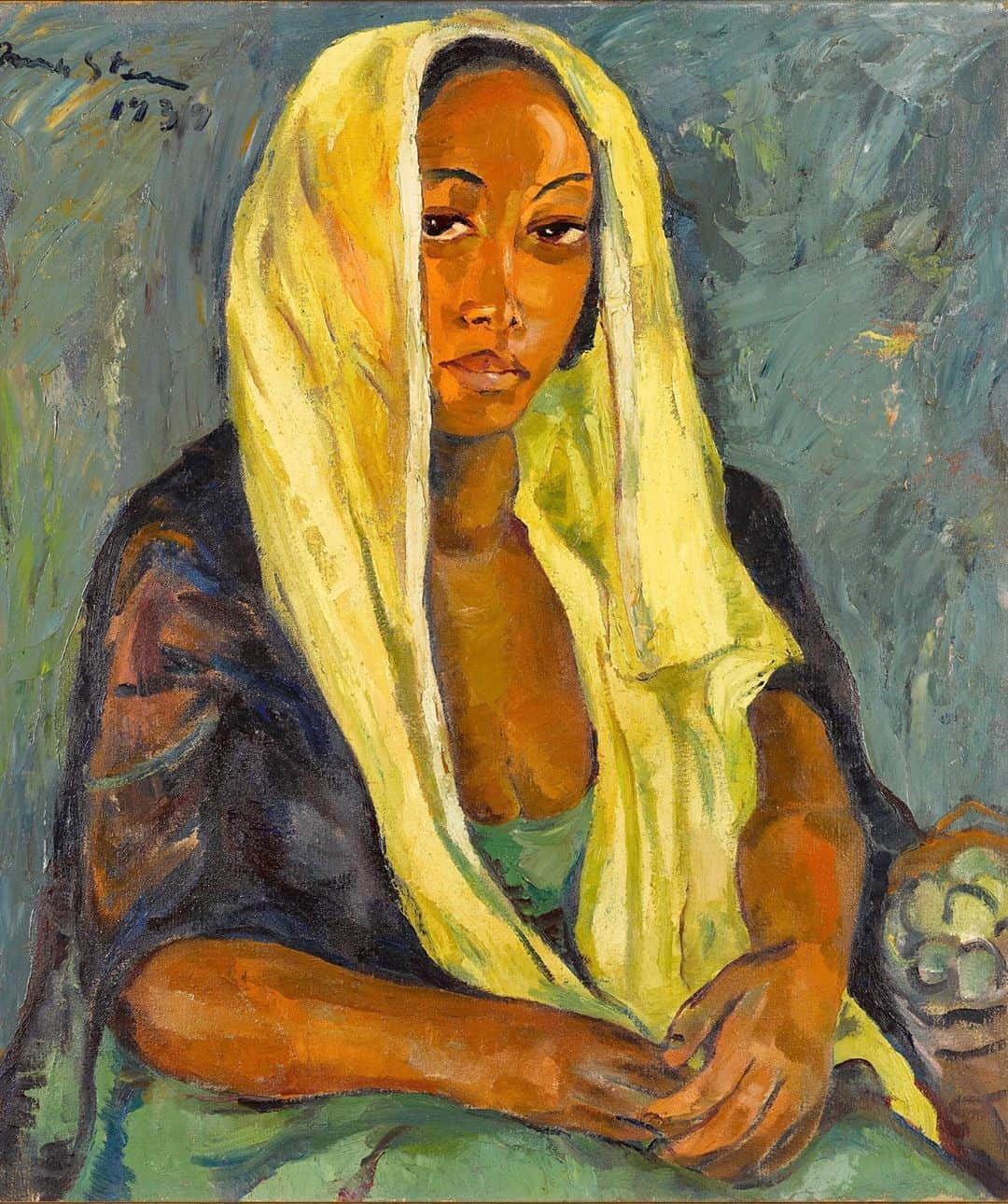 サザビーズさんのインスタグラム写真 - (サザビーズInstagram)「Irma Stern’s ‘The Yellow Shawl’ is a tender portrait of a beautiful Cape Malay woman, her face framed by a honey-coloured scarf. Painted in 1939, it was described by critics as a ‘Madonna-like beauty’ and represents the artist’s sensitive portrayal of the diversity of the women of South Africa.💫  Currently on view in our #London galleries as part of the #SothebysCTPAfrican exhibition and concurrent online auction. Swing by today between 12-5pm BST and see six paintings by one of the most important South African artists, #IrmaStern.」10月4日 17時51分 - sothebys