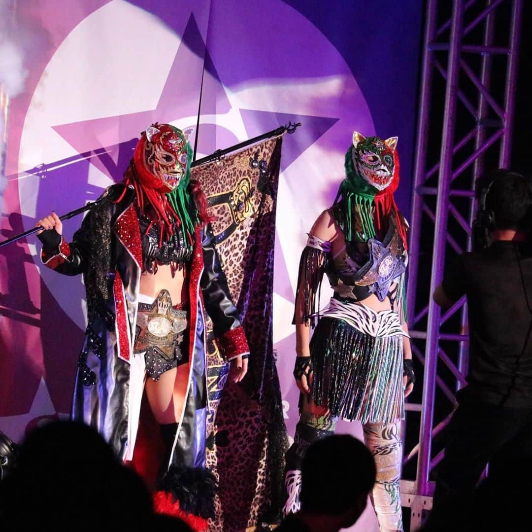 のインスタグラム：「3日 横浜 . 4日 名古屋 #STARDOM #QQ #ゴッデスオブスターダム  #初防衛 #こけらおとし」
