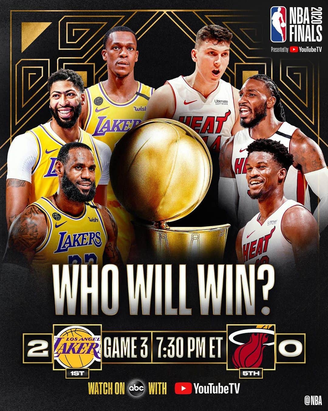 NBAさんのインスタグラム写真 - (NBAInstagram)「🍿 GAME DAY! 🍿  The @miamiheat look to get on the board.. while the @lakers look to take commanding 3-0 lead...  Who Ya Got in Game 3 of the #NBAFinals presented by YouTube TV on ABC??」10月4日 23時26分 - nba