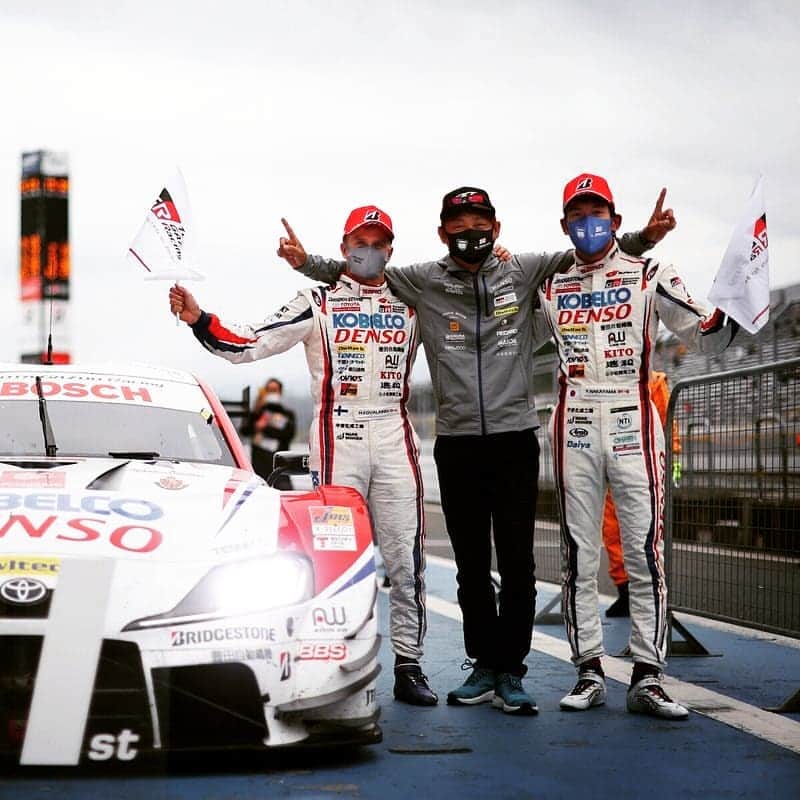ヘイキ・コバライネンのインスタグラム：「Nice win today at Fuji! We've improved our pace and this weekend we had the legs to win the race. Still some work to do but nice to see some good progress! #SuperGT #Toyota」