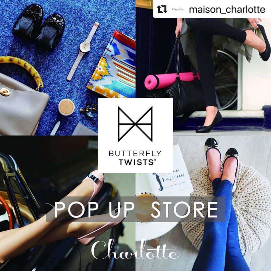 バタフライツイストのインスタグラム：「BUTTERFLY TWISTS のPOP UP、10月12日までCharlotte さんで開催中です！ぜひのぞいてみてください💕  #butterflytwists #バタフライツイスト #ポケッタブルシューズ #フラットシューズ #🥿」