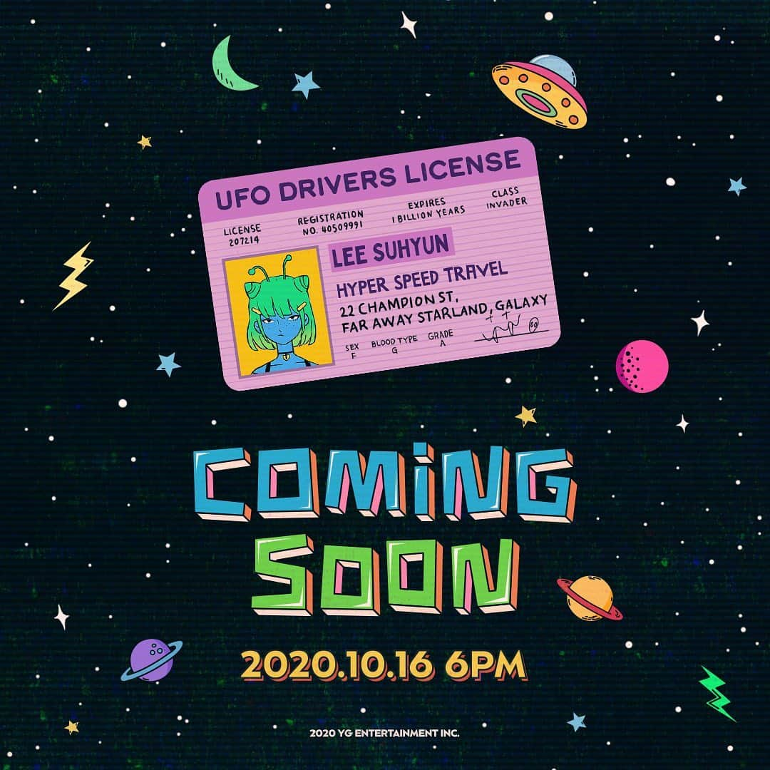 スヒョンさんのインスタグラム写真 - (スヒョンInstagram)「MY UFO DRIVERS LICENSE👽💚 #이수현 #LEESUHYUN #20201016_6PM #ComingSoon #YG」10月5日 9時39分 - akmu_suhyun