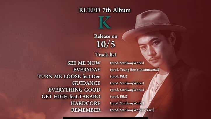 窪塚洋介さんのインスタグラム写真 - (窪塚洋介Instagram)「RUEED 7th ALBUM『K』on street now‼️」10月5日 9時45分 - yosuke_kubozuka