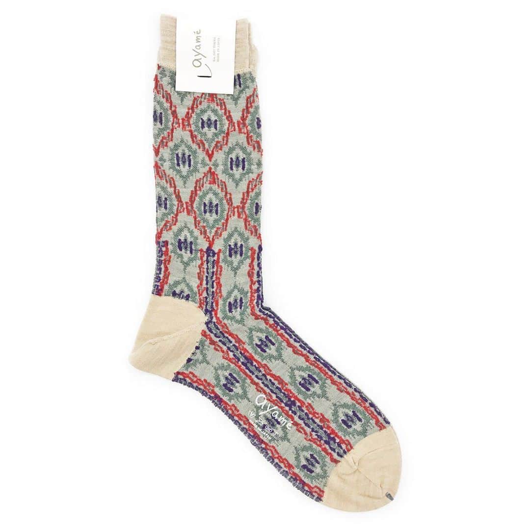 アヤメのインスタグラム：「Moppy “freeway” wool socks😉おはよう月曜日☁️ #socksoftheday #ayamesocks #reversible #socksofinstagram #くつした」