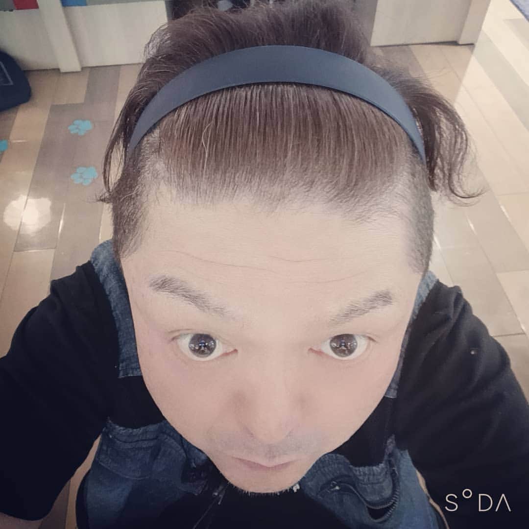 松本隆博のインスタグラム：「。 カチューシャ買ってみたんだ。 (￣▽￣;)怪しさが倍増するんだ。 (￣▽￣;)なかなかの変な親父感が。  ～人生遊歩道～」