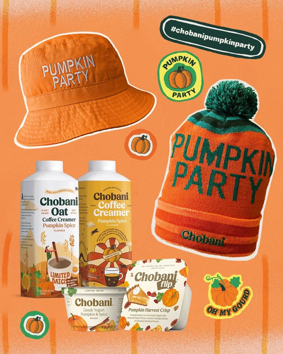 Chobaniのインスタグラム：「Pumpkin lovers, you’re in for a treat (and no tricks—promise!) 🎃 We saved a few of our limited-edition Pumpkin Party prize packs just for you. For a chance to win, comment below with your Chobani pumpkin favorites 👇 Link in bio for terms & conditions.   To enter to win:  1. Maintain a public Instagram account 2. Follow @chobani on Instagram 3. Comment on the post with your favorite Chobani pumpkin products 4. Tag up to 10 friends」
