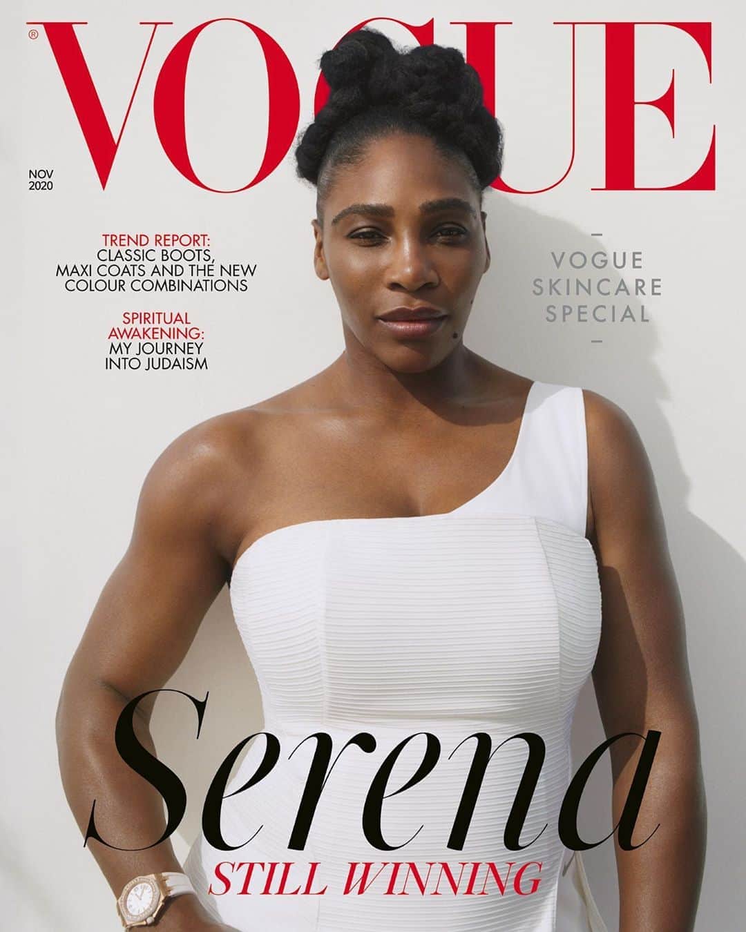 British Vogueさんのインスタグラム写真 - (British VogueInstagram)「History-maker, record-breaker, businesswoman, mother... @SerenaWilliams stars as #BritishVogue’s November 2020 cover star. In the new issue @OliviaJSinger meets the inimitable force to discuss taking a break for the first time in her life, reflecting on a career plagued by racism and how #KimKardashian’s meme-heavy text messages kept her going through lockdown. Read the full interview in the November issue, on newsstands and available for digital download Friday 9 October.   #SerenaWilliams wears a custom @Nike & @Off____White by #VirgilAbloh dress and @AudemarsPiguet watch, photographed by @ZoeGhertner and styled by @SarrJamois with hair by @VernonFrancois, make-up by @FaraHomidi, nails by @Betina_Goldstein, set design by @SpencerVrooman. Entertainment director-at-large @JillDemling.」10月6日 1時00分 - britishvogue