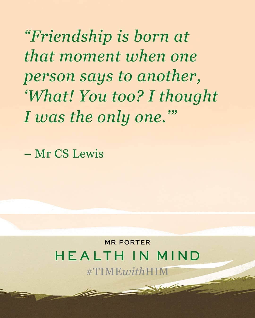 MR PORTERのインスタグラム：「Stop scrolling. Reach out to a friend. Be a friend.   #MRPORTERHealthInMind #TIMEwithHIM #MentalHealth #MensMentalHealth #Depression #Anxiety WorldMentalHealthDay」