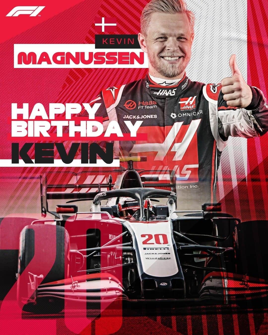 F1さんのインスタグラム写真 - (F1Instagram)「Happy Birthday to you, K-Mag! 🎂 . The Dane turns 28 today 🥳 . #F1 #Formula1 #HappyBirthday @kevinmagnussen @haasf1team」10月5日 18時39分 - f1