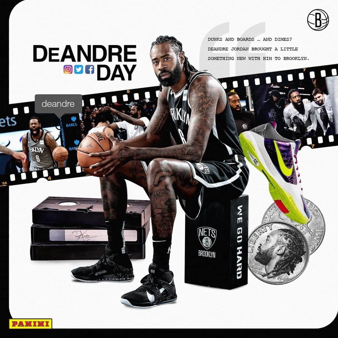 Brooklyn Netsさんのインスタグラム写真 - (Brooklyn NetsInstagram)「A vet leader who kept things light while keeping us grounded. Oh yeah, not to mention the monster highlights. Pick up your dimes, people. It's #DeAndreDay!」10月5日 22時08分 - brooklynnets