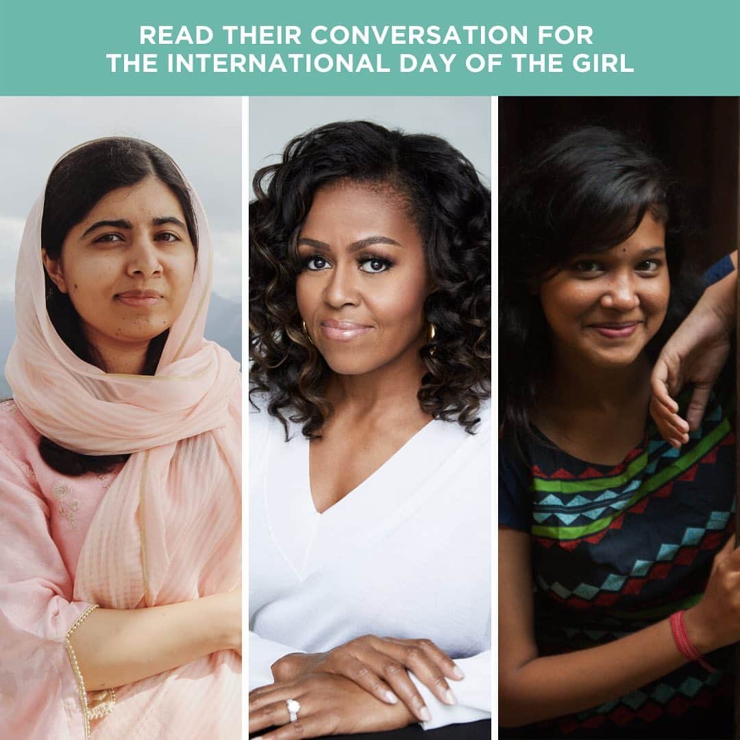 ジュリア・ロバーツのインスタグラム：「We could all use some inspiration right now. Today, I’m finding it in this conversation between @MichelleObama and @Malala ahead of the International #DayoftheGirl. They ​discuss the global impact of empowering adolescent girls​ and ways we can all support girls’ education around the world during these challenging times. As if they weren’t inspiring enough, we also get to meet Priya, a 17-year-old student from a @GirlsOpportunityAlliance community in India who is determined not to let the pandemic derail her dream of completing her education. I hope you’ll read their conversation at the link in my bio and take action to support organizations in the @GirlsOpportunityAlliance community that are working tirelessly to empower girls like Priya around the world.💖💪🏻 🌎」