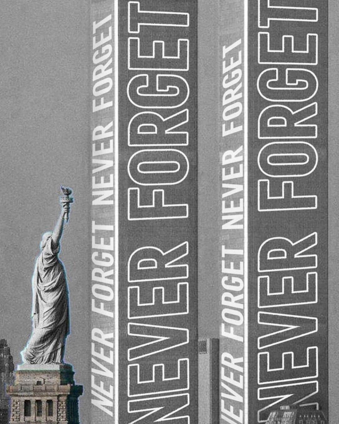 シエラ・ラミレスのインスタグラム：「I pray for comfort in those who have lost loved ones, & my heart goes out to those whose lives were forever changed by the impact of the horrific events that took place on 9/11 in NY, PA & DC🤍 NEVER FORGET the beautiful, innocent lives that were taken from us way too soon & the brave first responders who sacrificed their own lives to save others🌹  artwork by @themayfairgroup」