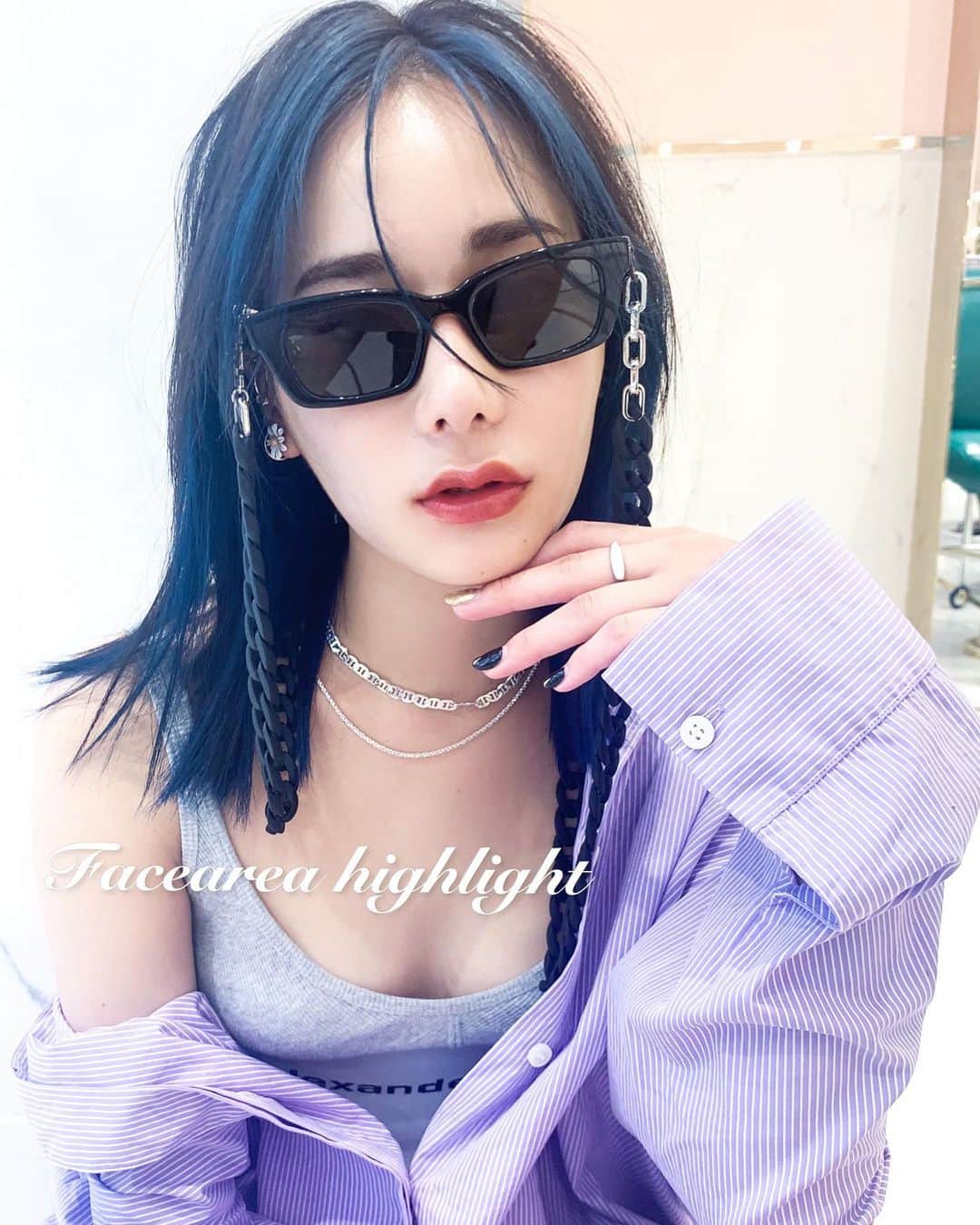 原涼香のインスタグラム：「𝐅𝐚𝐜𝐞 𝐚𝐫𝐞𝐚 𝐡𝐢𝐠𝐡𝐥𝐢𝐠𝐡𝐭 🦋 thank you ❤︎❤︎ @risakichiz ❤︎ ㅤㅤㅤㅤㅤㅤㅤㅤㅤㅤㅤㅤㅤ」