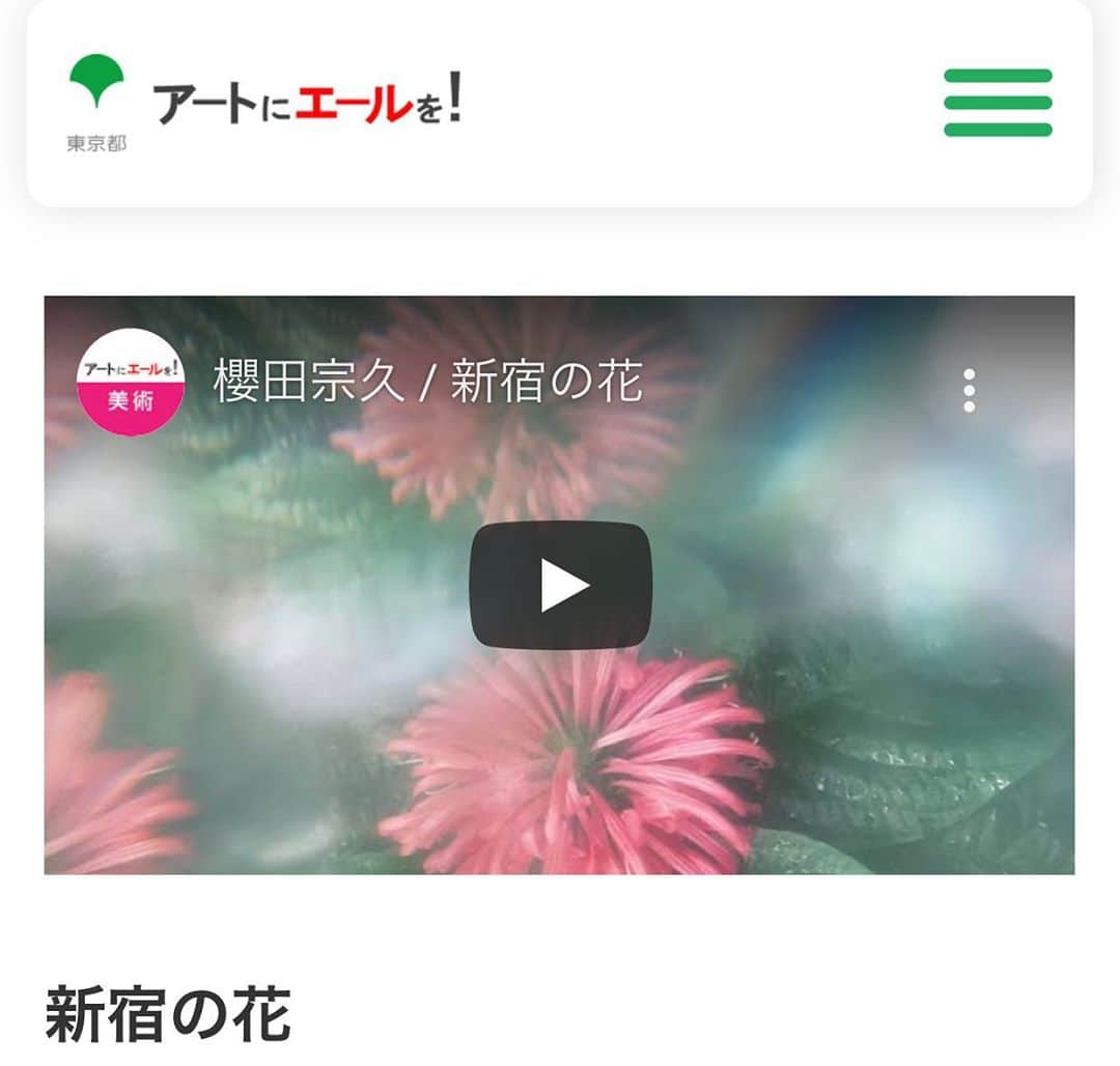 櫻田宗久のインスタグラム：「アートにエールを！ 公開されてましたー  https://cheerforart.jp/detail/4697  新宿の花 公開日 2020.08.28 04美術 お気に入りの水晶と携帯を持って私は自然に会いにいく。 新宿御苑は自然に触れられる数少ない場所。そこで心のままに写真を撮りました。 自粛期間中、閉園していた場所への感謝を感じビデオを回しながら写真作品を作っていきました。 人間が作った公園の中にも確かに自然はあり新宿の中でそれはとても大きな自然です。 私はそこでニュートラルに戻り、私を癒していたことに気がついていきました。  使用楽曲 星を見る　作詞　櫻田宗久　作曲　アレンジ　イーガル」