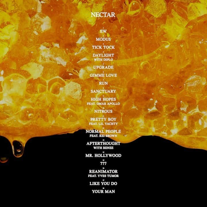 Jojiのインスタグラム：「TRACKLIST. NECTAR OUT SEPTEMBER 25.」