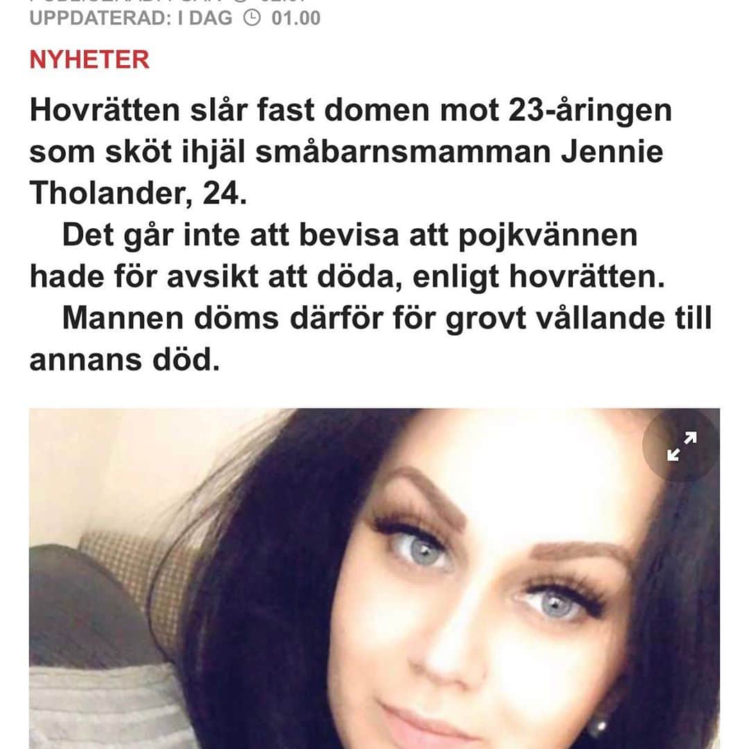 ドルフ・ラングレンのインスタグラム：「Another sad case of the Swedish justice system not having the guts to protect women. Jennie, a young mother, was shot point blank in the forehead by her boyfriend, who had already been violent with her numerous times. He claims the gun went off ‘by mistake’ and that the many bruises on her face and the hundreds strands of hair pulled out of her scalp were caused by the emergency workers trying to resuscitate her. Incredibly, the courts believed him and he was NOT charged with murder. He was sentenced to 6 years in jail for negligent manslaughter and will, with good behavior be out after 3 years. He’ll be walking the streets as a free man. Jennie’s family were totally devastated by the ruling. Sweden has  the highest rate of rape in Europe and the one of the highest in the world. Sweden is supposed. to be a civilized country standing for the rights of women - well, it has some serious soul searching to do. Jennie - RIP」