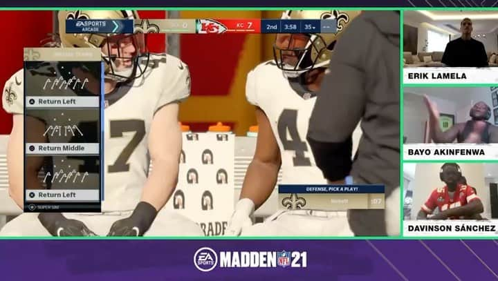 エリク・ラメラのインスタグラム：「Challenge accepted 🏈 💪  #Madden21 @eamaddennfl      @daosanchez13 @realakinfenwa 😅😅🙌🙌」