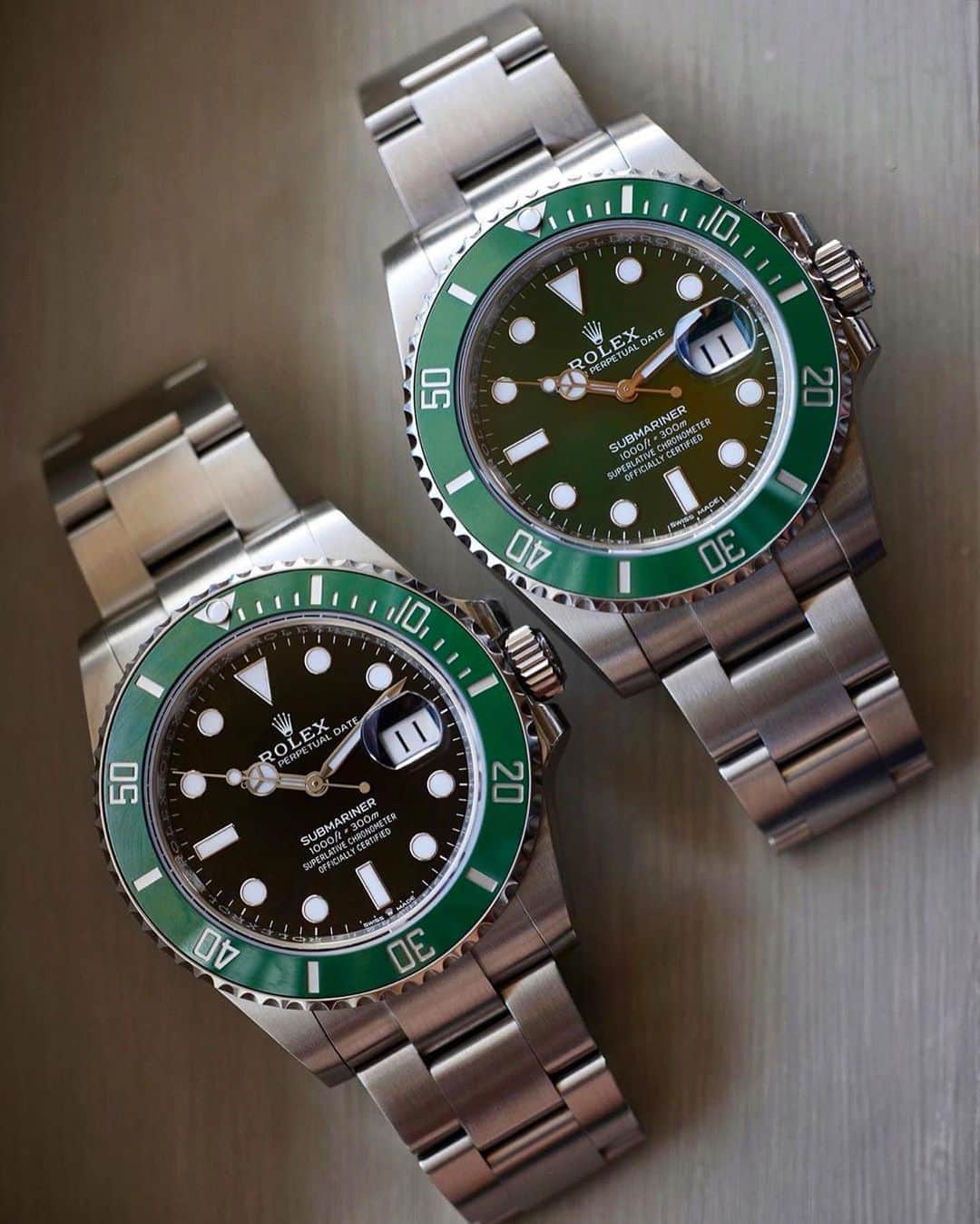 Daily Watchさんのインスタグラム写真 - (Daily WatchInstagram)「New vs Old. Which green Rolex Submariner do you prefer? 🤔 Photo by @watchcollector.ph」9月12日 5時12分 - dailywatch