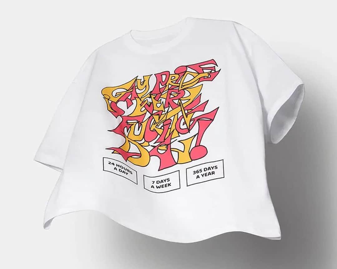 オープニングセレモニーのインスタグラム：「“Gay Pride is Every Fucking Day!” t-shirt. Part of our 365 Days of Pride collection and available on openingceremony.com⁠ ⁠ Artwork by @braulioamado」