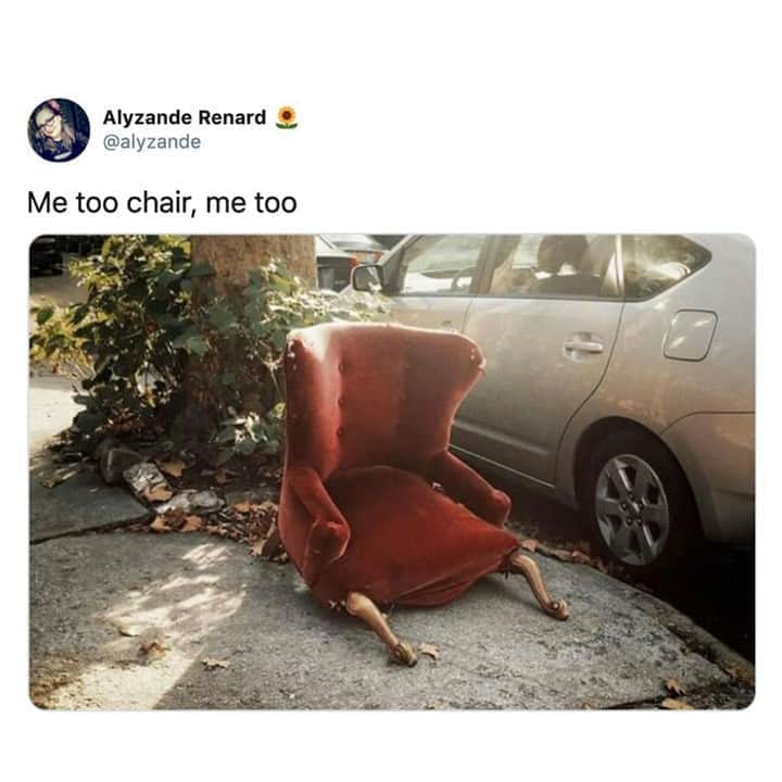 9GAGさんのインスタグラム写真 - (9GAGInstagram)「Me after a long day of work⠀ 📸 alyzande  TW⠀ -⠀ #chair #work #9gag」9月12日 10時00分 - 9gag