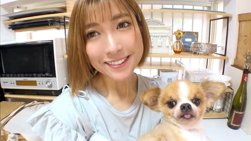 石関友梨のインスタグラム：「YouTube！大食い人の冷蔵庫の中ってどうなってるの？食材庫などキッチンツアー  最後まで観てね✨  #プロフィールからYouTube飛べます #キッチン #DIY #冷蔵庫 #収納術 #食器 #調味料 #大食い #チワワ #ユニ」