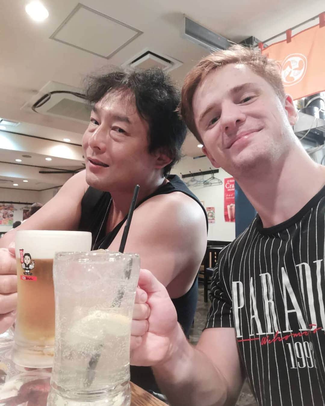 TAJIRIのインスタグラム：「old japanese and young italian boy. #tajiri #ajpw #franchescoakira」